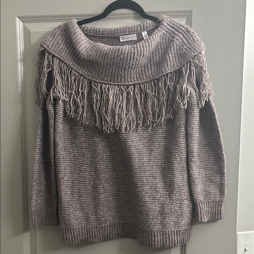 Gray Fringe Sweater